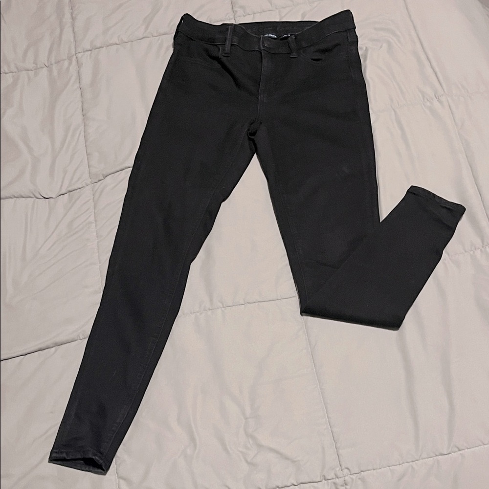 AE Next level stretch black skinny jeans